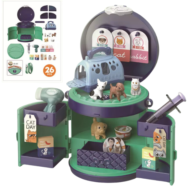Kids Portable Pretend Playsets | Doctor, Pet Care, Beauty & More