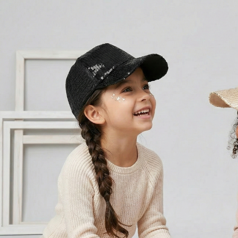 Little Diva Sparkle Cap | Sequin Kids Baseball Hat