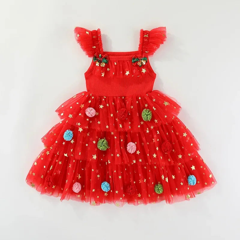 Girls Tulle Christmas Dress – Holiday Sparkle Edition