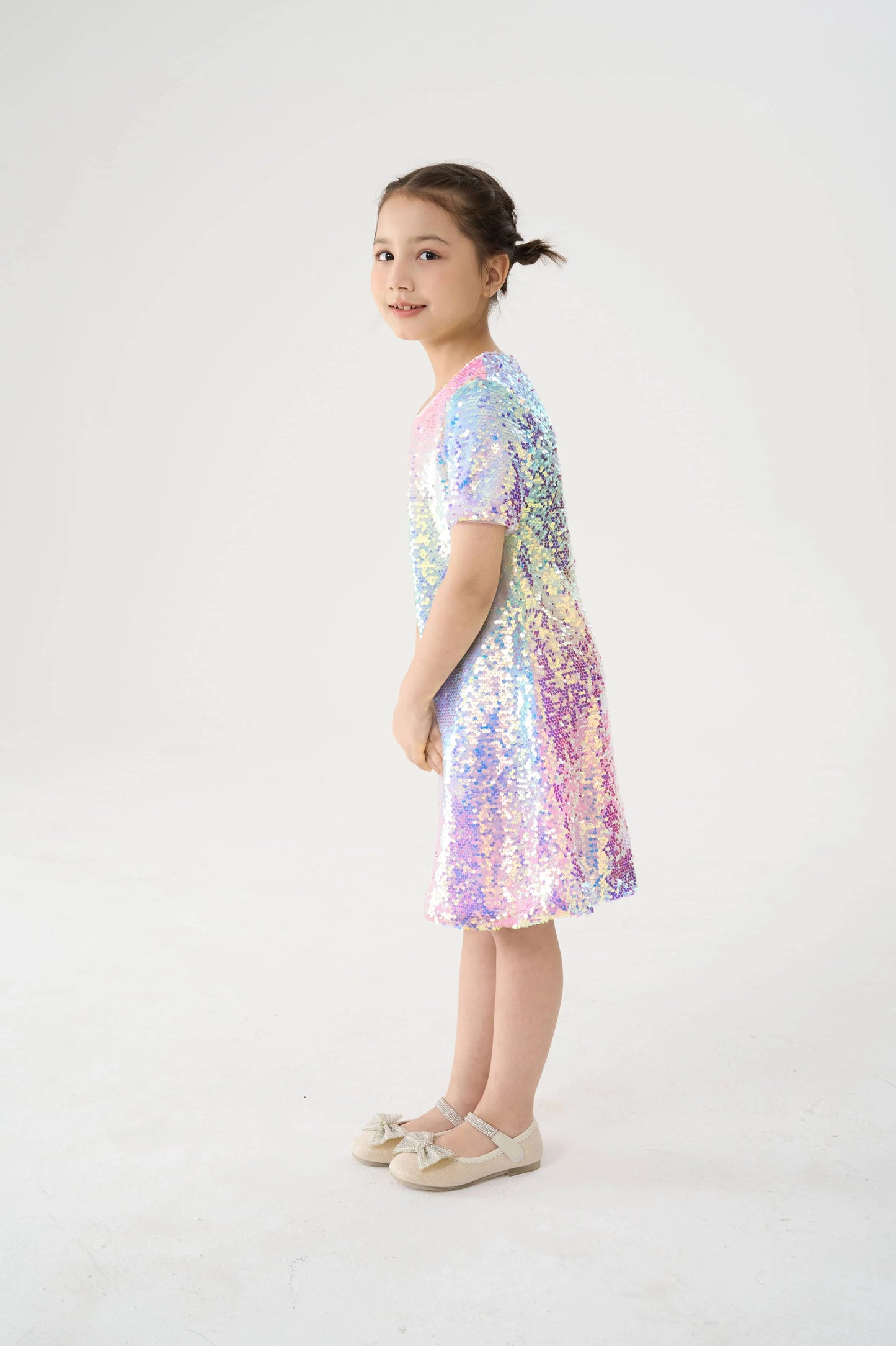 Girls Ombre Rainbow Sparkling Sequin Diva Dress