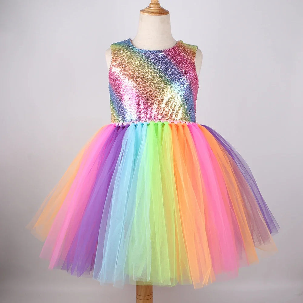 Rainbow Sparkling Princess Dress