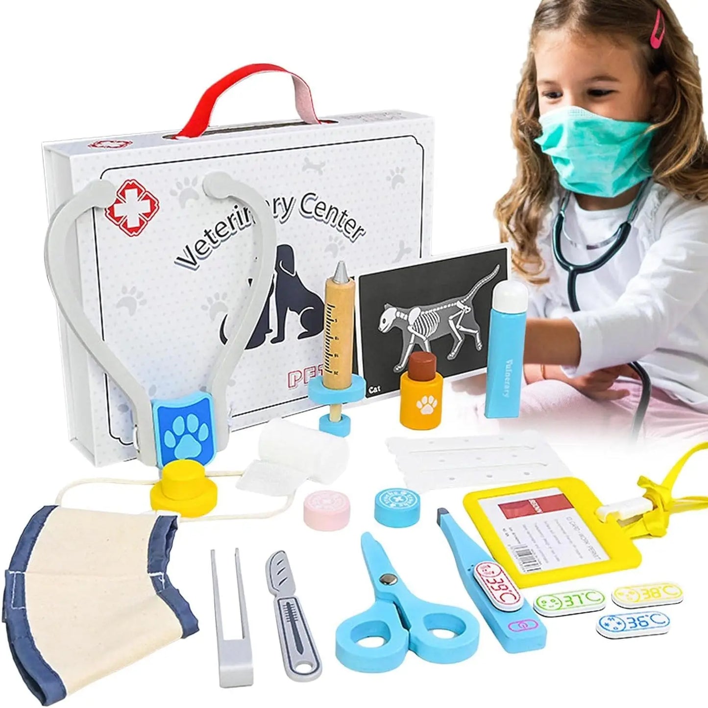 Wooden Doctor & Vet Playset