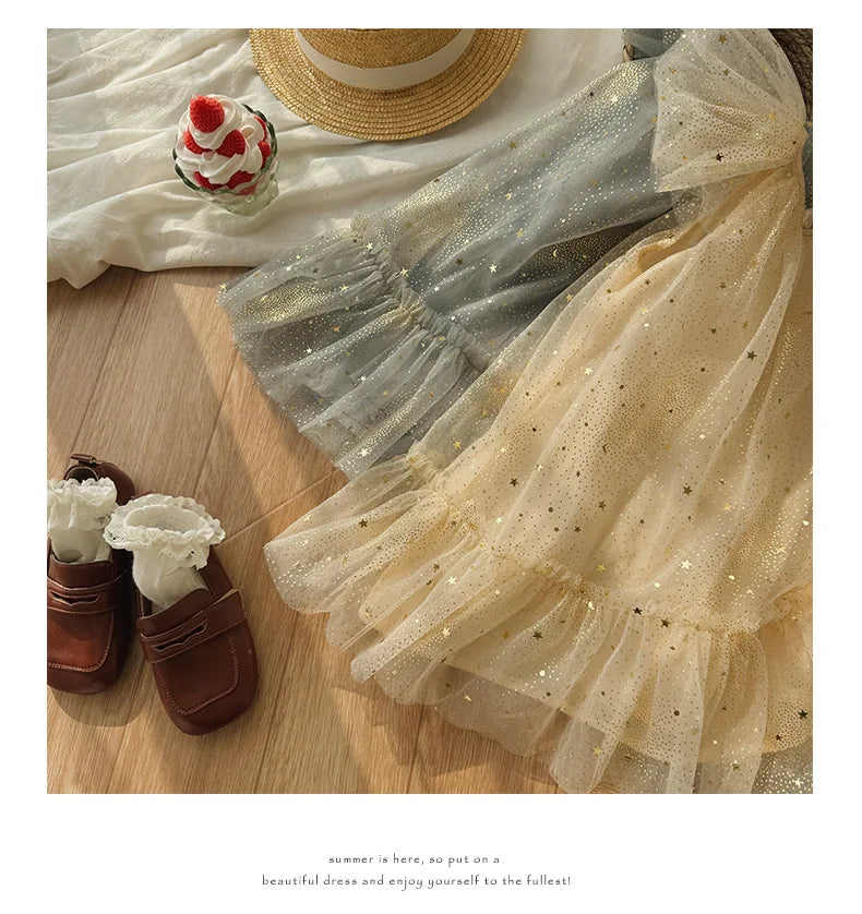 Star Print Ruffle Dress