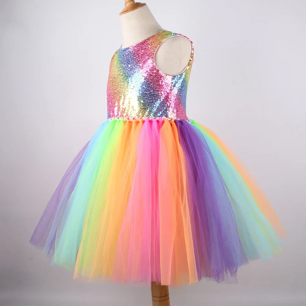 Rainbow Sparkling Princess Dress
