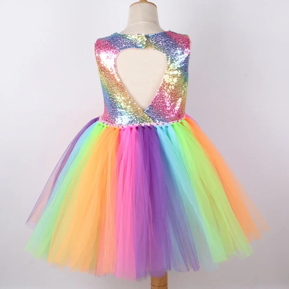 Rainbow Sparkling Princess Dress