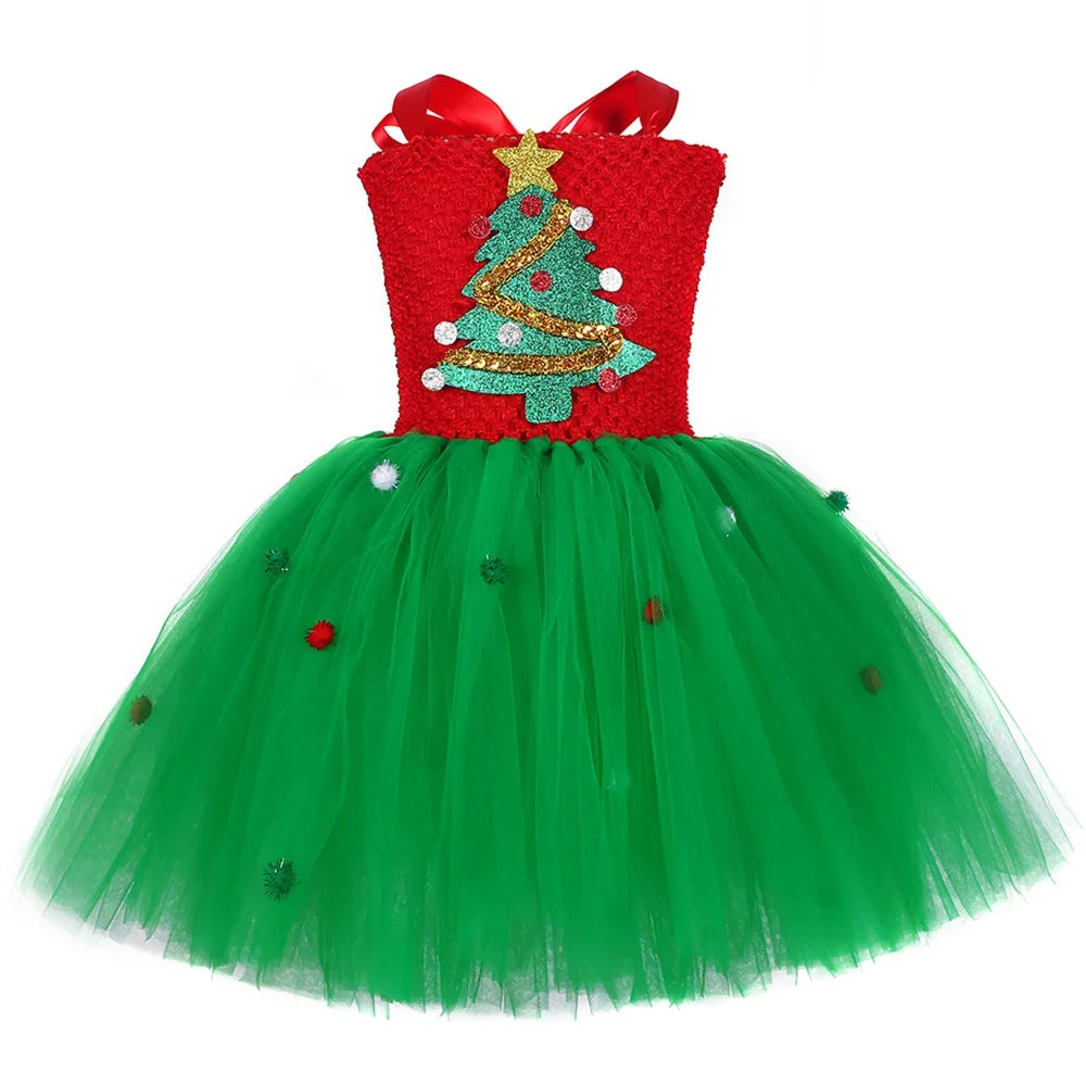 Girls LED Light Up Sparkling Christmas Dress