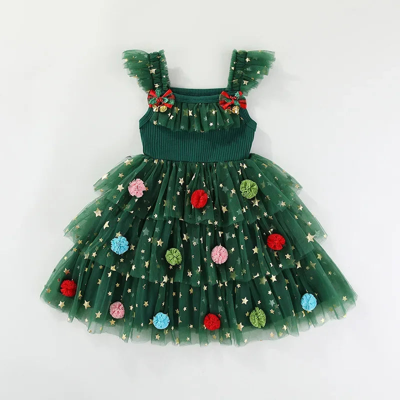 Girls Tulle Christmas Dress – Holiday Sparkle Edition