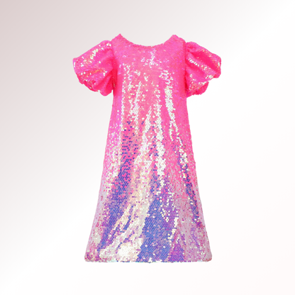 Girls Ombre Hot Pink Sparkling Sequin Diva Dress
