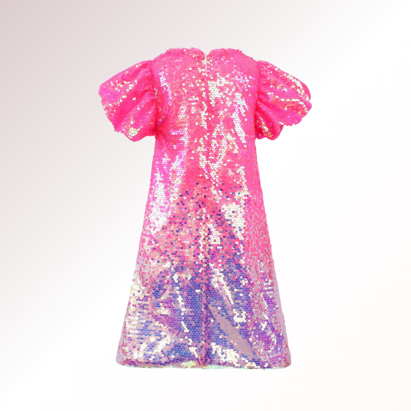 Girls Ombre Hot Pink Sparkling Sequin Diva Dress