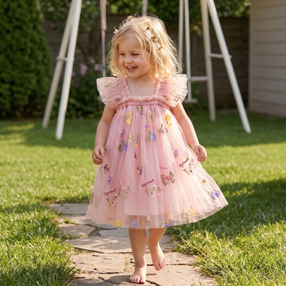 Blush Spring Butterfly Dress