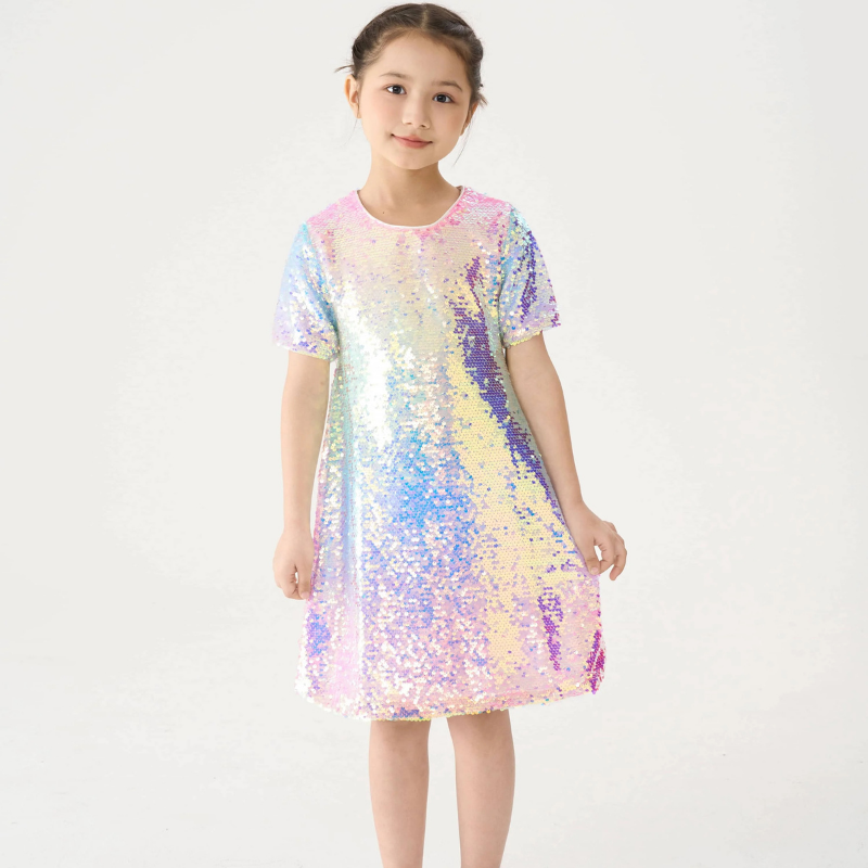 Girls Rainbow Sparkling Dress