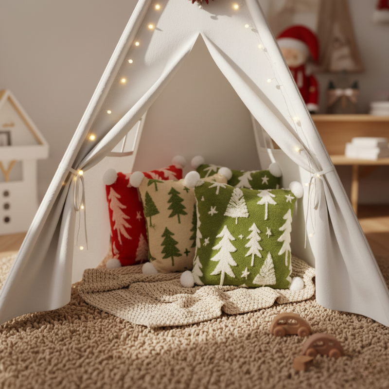 Festive Pom-Pom Pillow