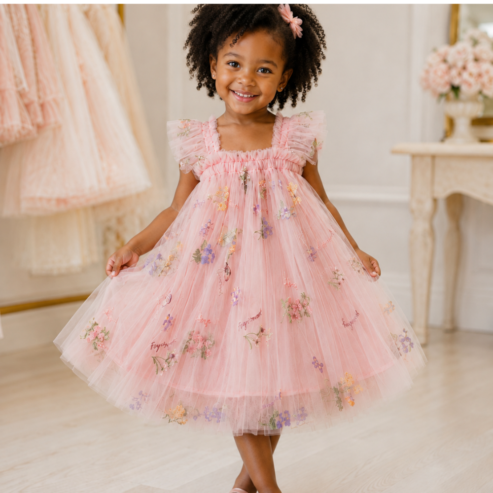 Blush Spring Butterfly Dress
