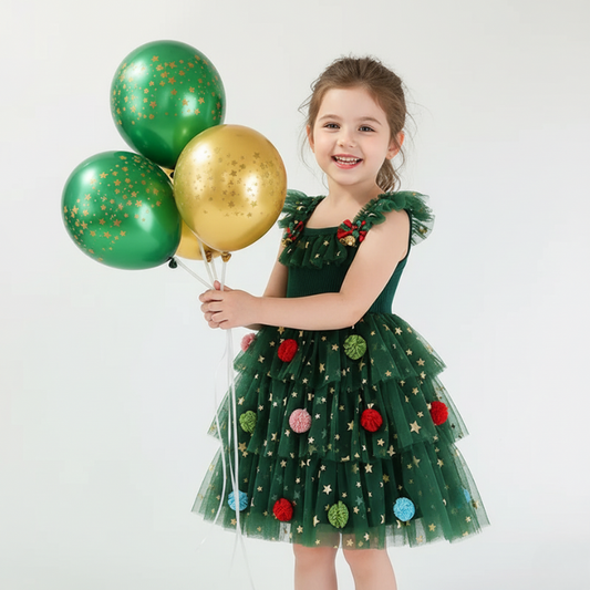 Girls Tulle Christmas Dress – Holiday Sparkle Edition