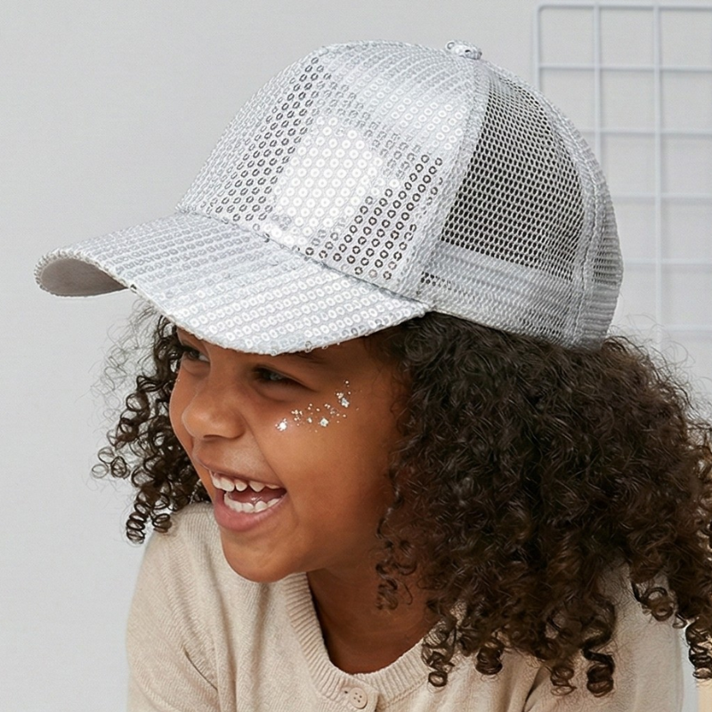 Little Diva Sparkle Cap | Sequin Kids Baseball Hat