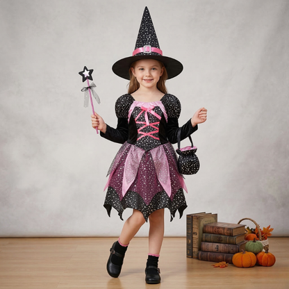 Girls Witch Costume Set