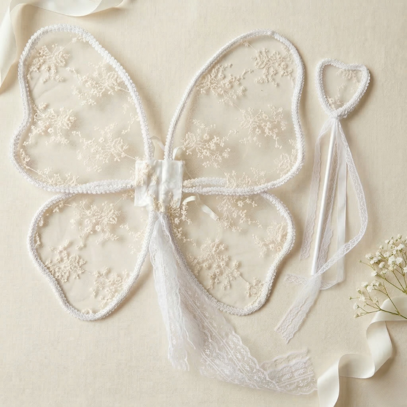 Ivory Garden Fairy Wings & Wand Set for Girls