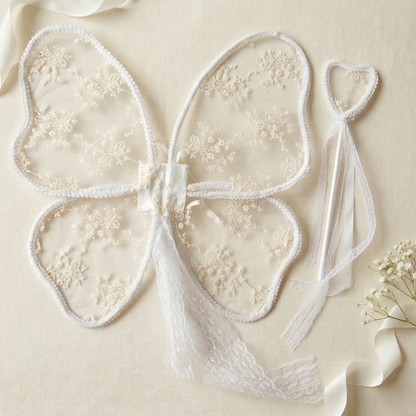 Ivory Garden Fairy Wings & Wand Set for Girls