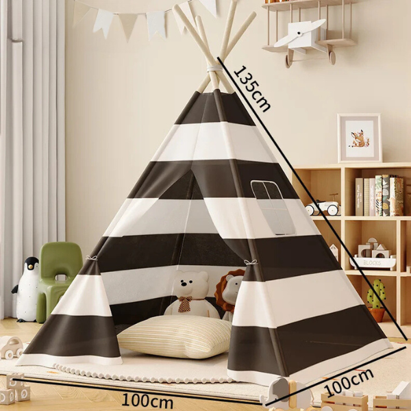 Striped Kids Teepee Tent Kids Playhouse – Little Miss Diva