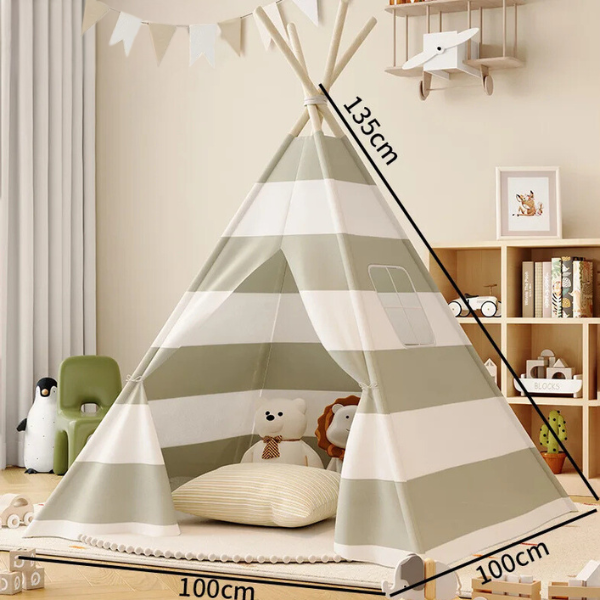 Striped Kids Teepee Tent Kids Playhouse – Little Miss Diva