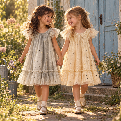 Star Print Ruffle Dress