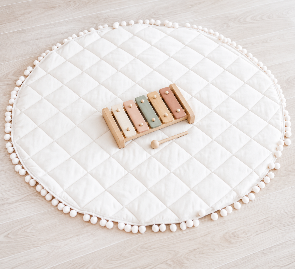 Children’s Pompom Quilted Play Mat