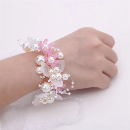 Pearl Flower Headband and Wrist Bracelet