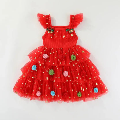 Girls Tulle Christmas Dress – Holiday Sparkle Edition