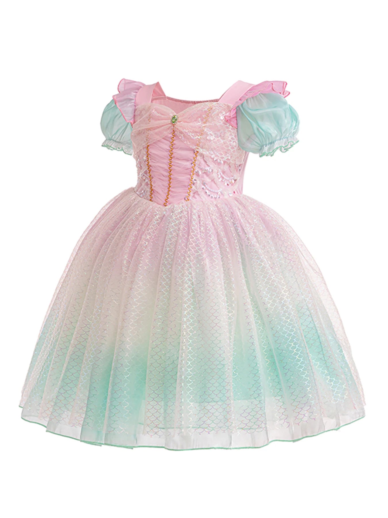 Girls Rainbow Princess Dress - Pastel Ombre Party Dress 3-4 Girls Rainbow Princess Dress - Pastel Ombre Party Dress 3-4