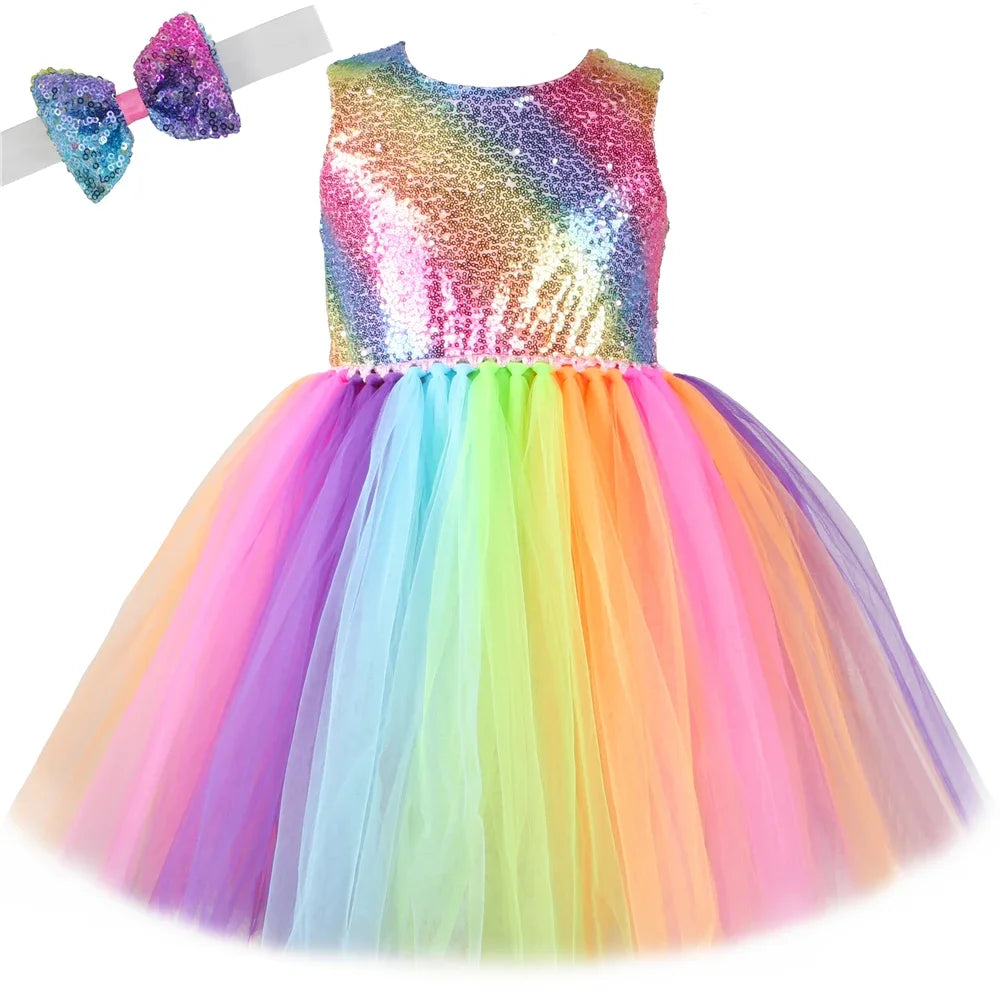 Rainbow Sparkling Princess Dress