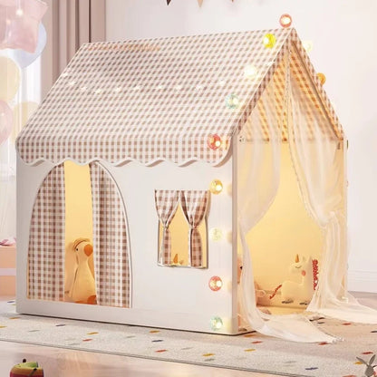 The Open Gingham Cottage Playhouse