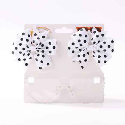 Kids Polka Dot Bow Heart Sunglasses