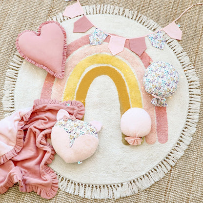 Boho Rainbow Tassel Rug