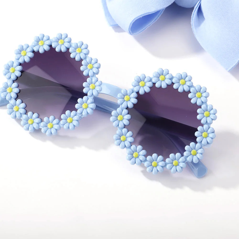 Kids Floral Sunglasses with Matching Headband | Stylish UV Protection