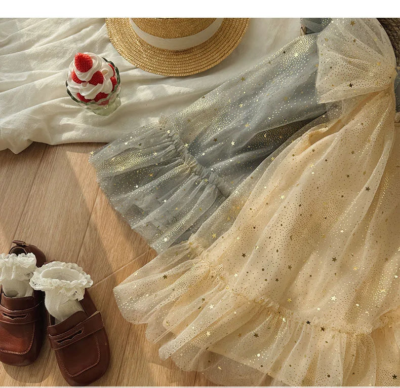 Star Print Ruffle Dress