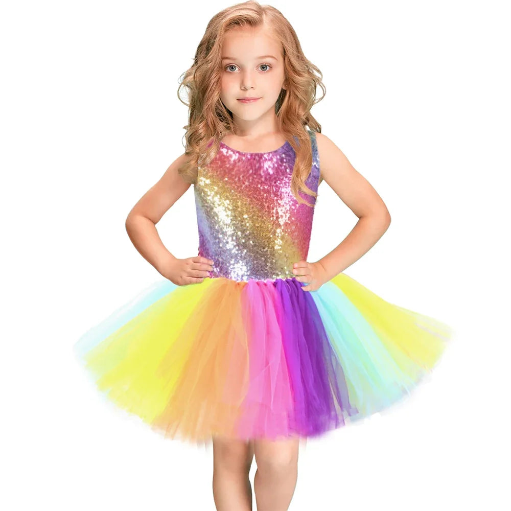 Rainbow Sparkling Princess Dress