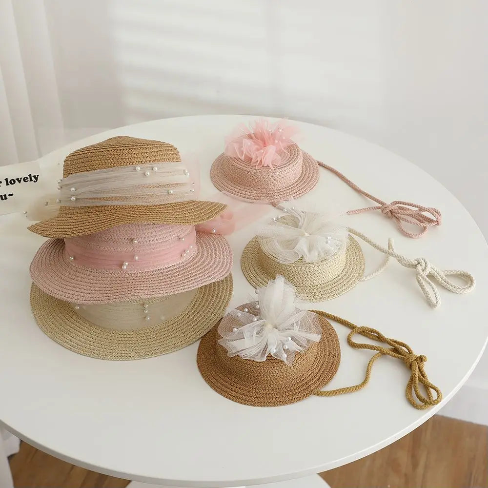 Tulle Straw Hat for Kids | Summer Accessory for Little Divas