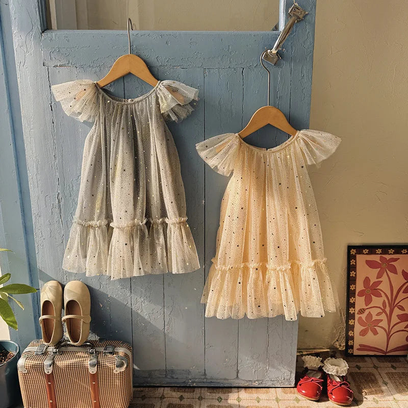 Star Print Ruffle Dress