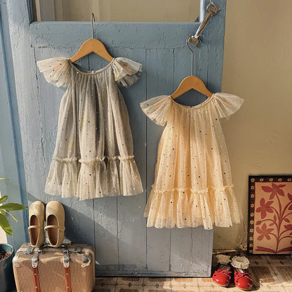 Star Print Ruffle Dress