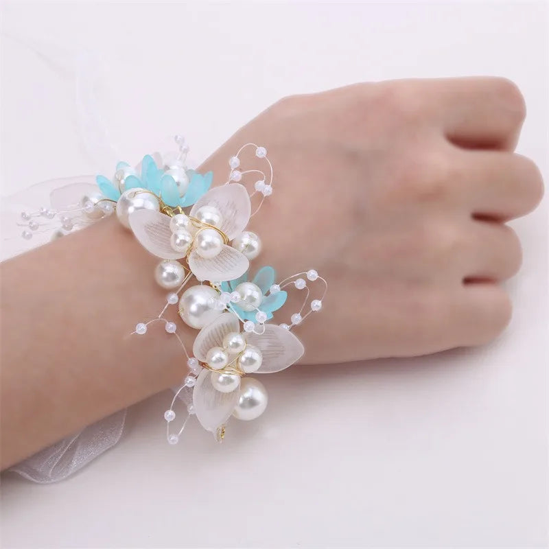 Pearl Flower Headband and Wrist Bracelet