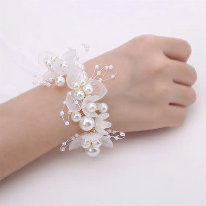 Pearl Flower Headband and Wrist Bracelet