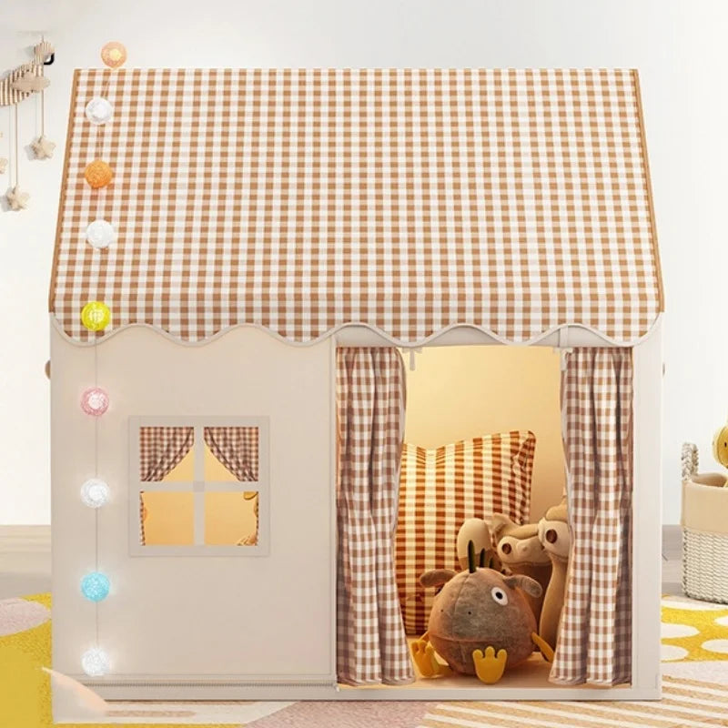 The Open Gingham Cottage Playhouse