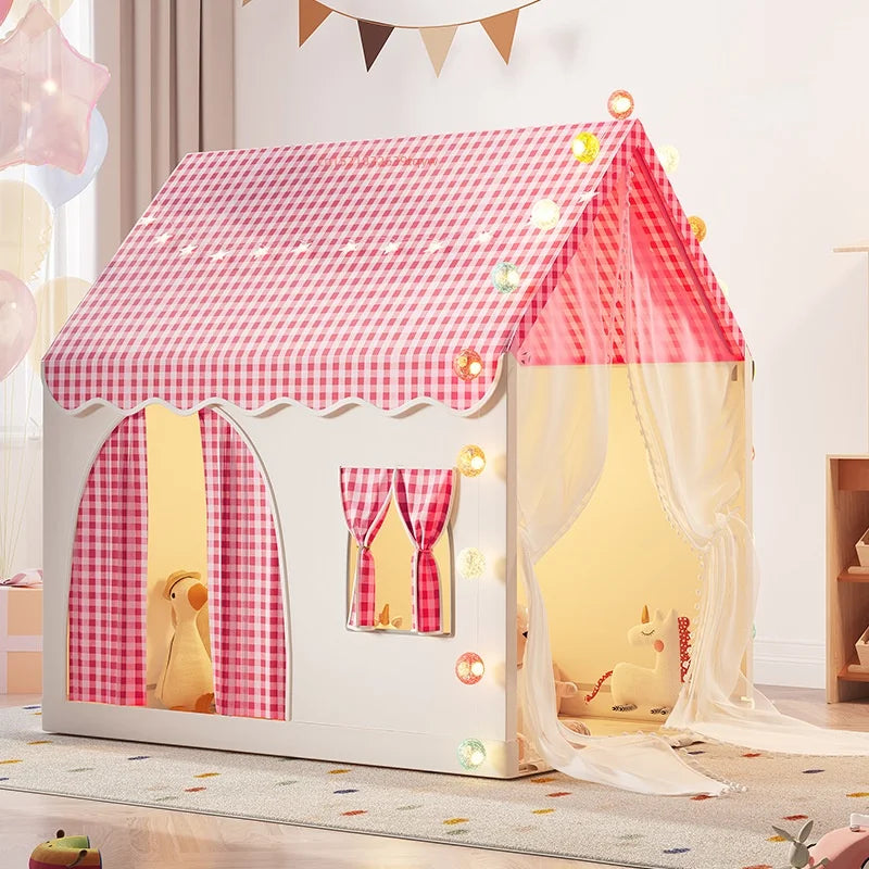 The Open Gingham Cottage Playhouse