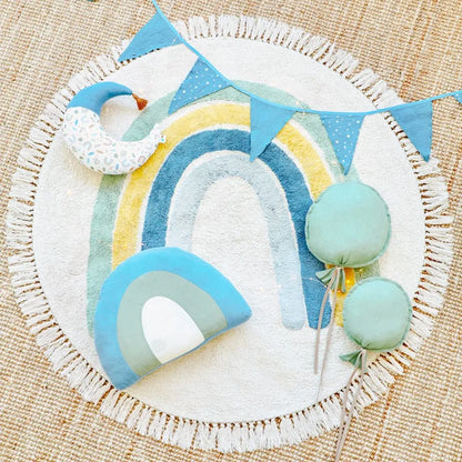 Boho Rainbow Tassel Rug