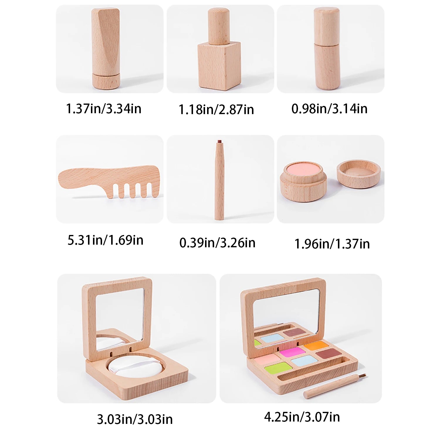 Wooden Pretend Makeup Set