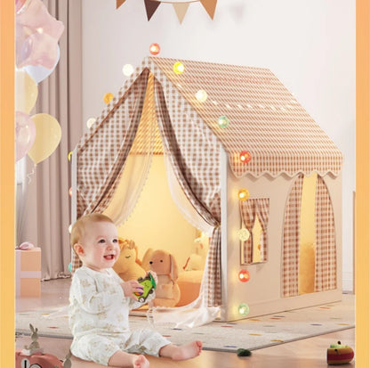 The Open Gingham Cottage Playhouse