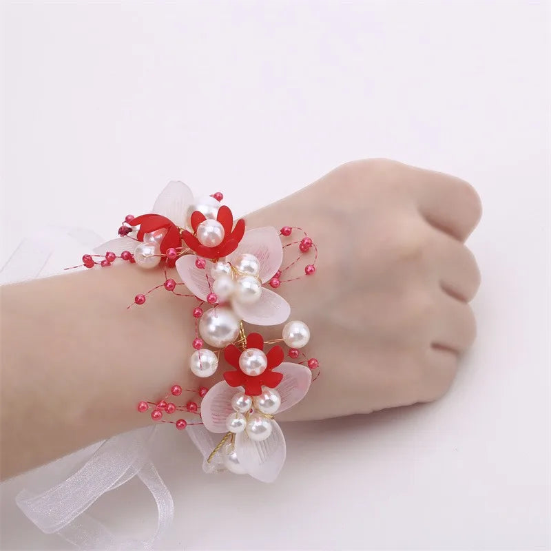 Pearl Flower Headband and Wrist Bracelet