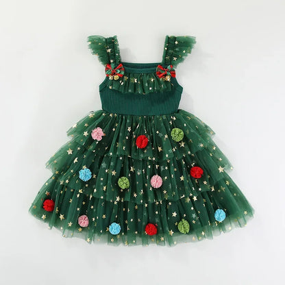Girls Tulle Christmas Dress – Holiday Sparkle Edition