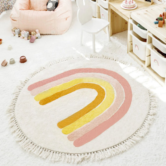 Boho Rainbow Tassel Rug
