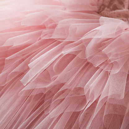 Girls Ruffled Lace Princess Dress